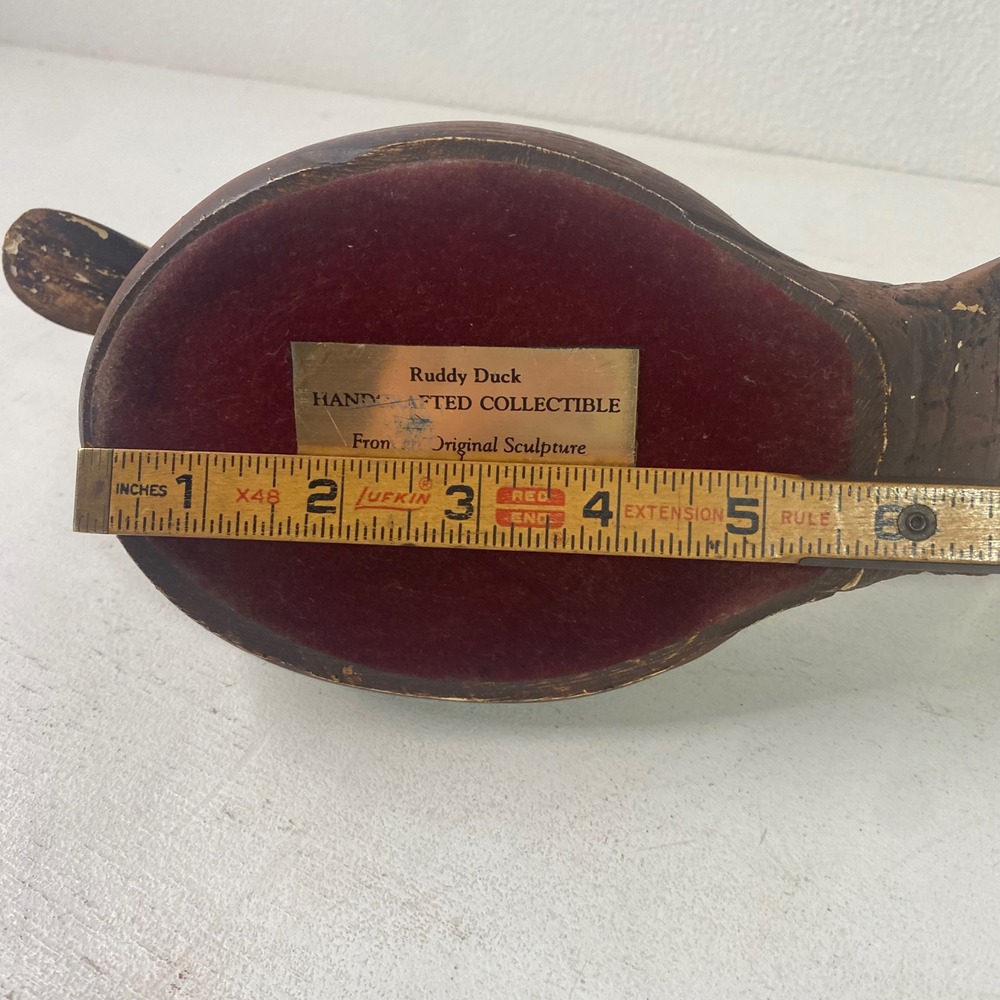 Vintage 1983 Ruddy Duck Decoy Sculpture Dr J.C. Huber Handcrafted Collectible - Picture 7 of 9